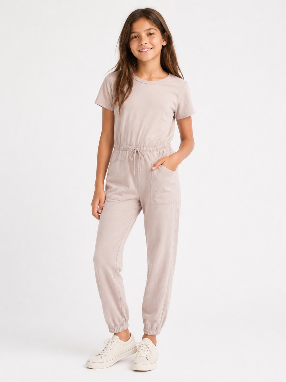 Zara Cream Peach Jumpsuit Size 9 Pockets One Piece